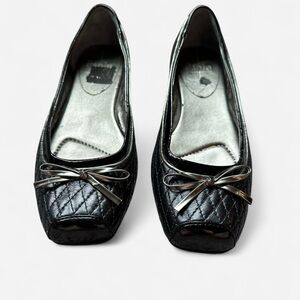 Linea Paolo Black Quilted Leather Ballet Flats